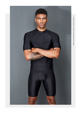 Men Black Short Sleeve M L XL 4XL Neoprene Diving Suit
