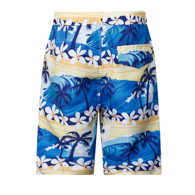 Fast Drying Sea Waves Pattern Men'S Blue XXL SUP Board Shorts