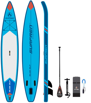 Alansma Inflatable Surf Board Stand Up Sup Paddle Board Blue 381*68*15cm Surfing Board