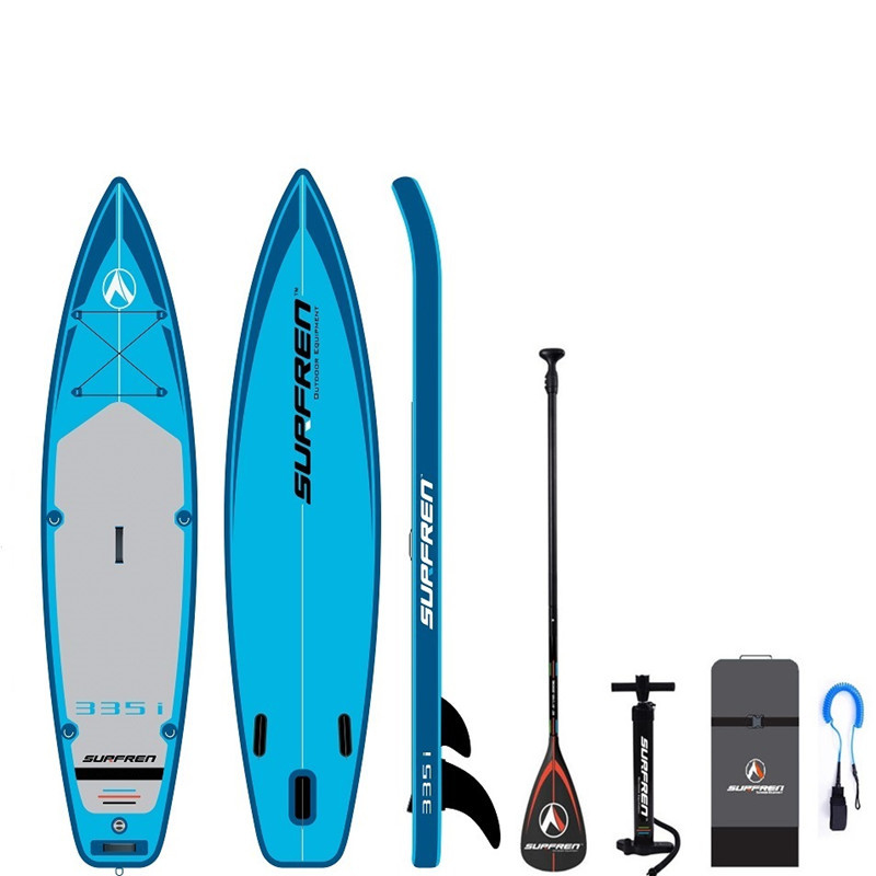 Alansma 335*81*15cm Inflatable Surf Stand Up Sup Paddle Board Blue Racing Surfboard